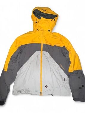Volcom Men's Yellow, Dark Gray & Light Gray Ski Jacket